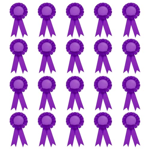 PATIKIL Leere Auszeichnungsschleife, 20 Stück Preisschleife Auszeichnung Medaille Gewinner Schleife Anerkennung Teilnahmeschleife für Wettbewerb, Sportveranstaltung und Party, Lila von PATIKIL