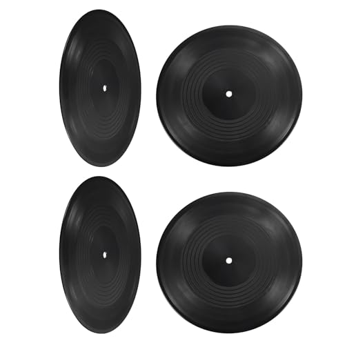 PATIKIL Leere Vinyl Schallplatten 12" 2Stk Cd Gefälschte Vinyl Schallplatten für Wand Ästhetische Schallplatten für Rolle Musik Zimmer Rock Party Basteln Dekoration Schwarz von PATIKIL