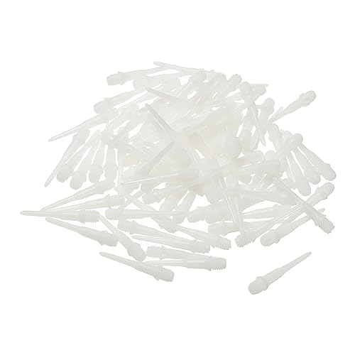 PATIKIL Plastik Dartspitzen 100 Pack 2BA Gewinde Weich Dart Spitzen Plastik Spitze Weich Spitze Dart Zubehör Weiß von PATIKIL