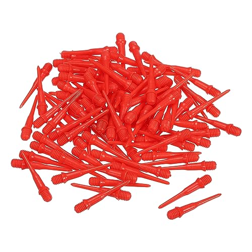 PATIKIL Plastik Dartspitzen 150 Pack 2BA Gewinde Weich Dart Spitzen Plastik Spitze Weich Spitze Dart Zubehör Rot von PATIKIL