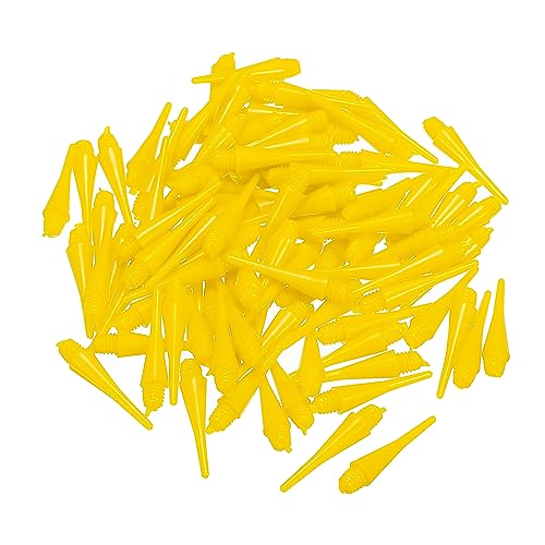 PATIKIL Plastik Dartspitzen 150 Pack 2BA Gewinde Weich Dart Spitzen Plastik Spitze Weich Spitze Gelb von PATIKIL