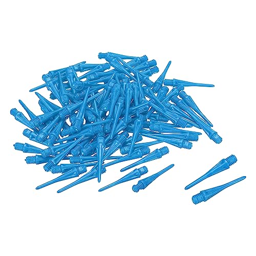 PATIKIL Plastik Dartspitzen 50 Pack 2BA Gewinde Weich Dart Spitzen Ersatz Plastik Spitze Weich Spitze Dart Zubehör Blau von PATIKIL