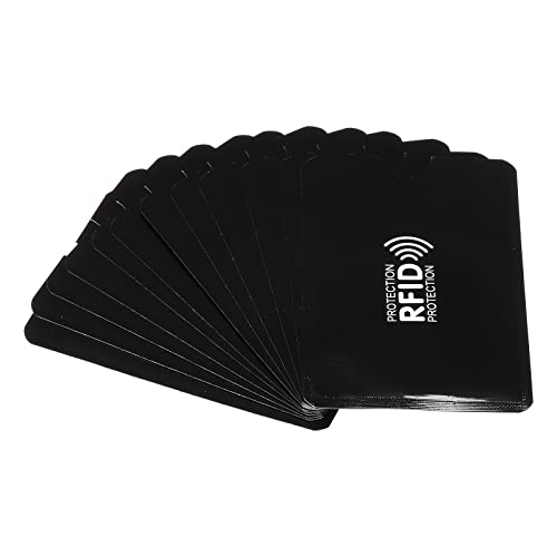 PATIKIL 24Stk RFID Sperrhülsen Kreditkarte Hüllen Karten Beschützer Halterung Identität Diebstahl Schutz Aluminum Wasserdicht Kontaktlos für NFC Verwendung Schwarz von PATIKIL