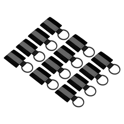 PATIKIL Reflektierende Schlüsselanhänger-Tags, 12er Pack Reflektierende Reißverschluss-Ziehlaschen aus Nylon, Schlüsselanhänger mit hoher Sichtbarkeit Schwarz von PATIKIL