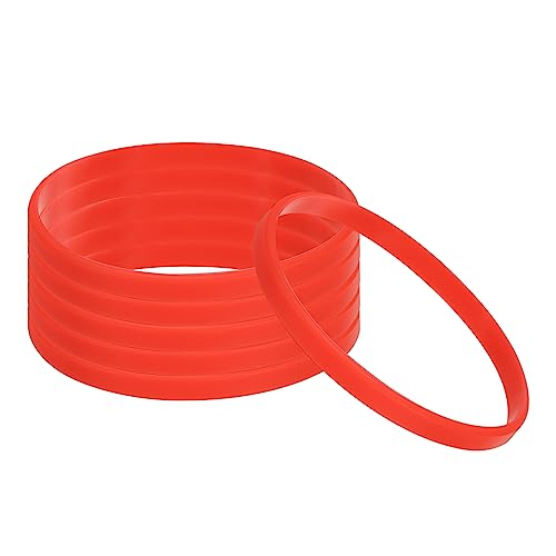 PATIKIL Silikon Armbänder 6 Pack Farbig Gummi Armbänder Leer Dehnbare Sportbänder für Erwachsene Teenager Sport Teamspiele Rot von PATIKIL