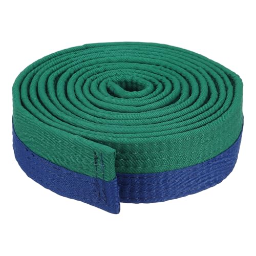 PATIKIL Taekwondo Farbiger Ranggürtel 1,6" x9,8Ft 3 m, Polyester Kampfkunst Judo Karate Gürtel für Trainer Unterricht Praxis, Grün&Blau von PATIKIL