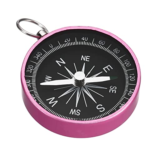 PATIKIL Tasche Kompass Navigation Kompass mit Schlüsselring für Draußen Wandern Rosa von PATIKIL