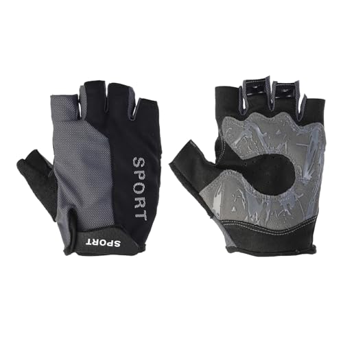 PATIKIL Trainingshandschuhe für Frauen Männer, 1 Paar atmungsaktive Fingerlose Handschuhe mit vollständigem Handflächenschutz für Gewichtheben, Radfahren, Übungen, Fitness, Grau (Größe L) von PATIKIL