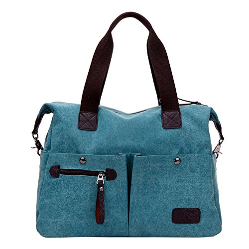 PB-SOAR Unisex Vintage Canvas Shopper Schultertasche Umhängetasche Handtasche Reisetasche (Blau) von PB-SOAR