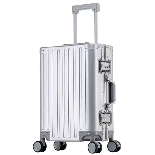 Handgepäck Koffer Koffer mit großem Fassungsvermögen, Koffer aus Aluminiumlegierung, versiegelter leichter Koffer for große Entfernungen, glatter Trolley-Koffer Reisekoffer ( Color : A , Size : 20in ) von PBENO