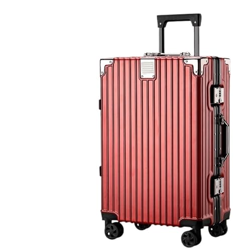 PBENO Handgepäck Koffer Hartschalen-Handgepäck, Leichter, verdickter, robuster Koffer aus Aluminiumlegierung, Reisegepäck, Anti-Fall-Koffer Reisekoffer (Color : H, Size : 22in) von PBENO