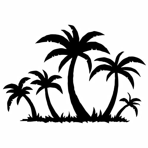 PBHYDK 2 Stücke Autoaufkleber Palm Tropischer Baum Mode Kreative PVC Auto Dekoration Zubehör Aufkleber Wasserdicht 17 cm * 12 cm Schwarz Lustige Auto Autoaufkleber von PBHYDK