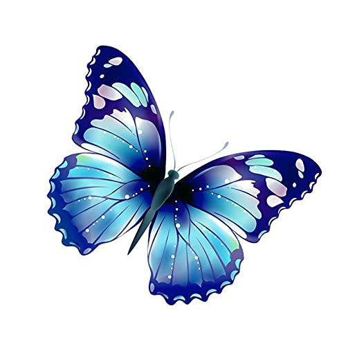 PBHYDK 2 Stücke Lustige Blaue Schmetterling Dekoration Auto Aufkleber Autos Motorräder Außen Zubehör PVC Aufkleber 14 cm * 13,3 cm Laptop Koffer LKW Auto Aufkleber von PBHYDK