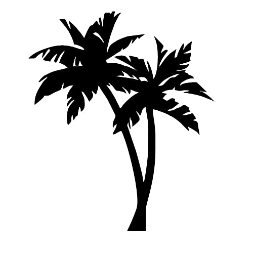 PBHYDK 2Pcs Autoaufkleber Palm Tree Vinyl Aufkleber Tropical Vinyl Decals Auto Autoscooter Fenster Körper Dekoration Aufkleber,20Cm * 15Cm von PBHYDK