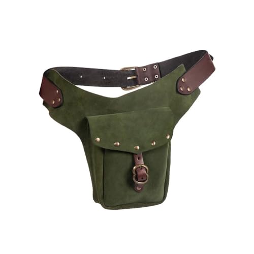 Retro-Stil Leder kleine Geldbörse Sport Reiten Hüfttasche Kurze Leggings für Damen Hüfttasche (grün) von PCCYFZ