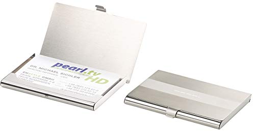 PEARL Kreditkartenhülle: 2er-Set ultradünne Visitenkarten- & Kreditkarten-Etuis, Edelstahl (RFID Kartenetuis, Edelstahl Karte, Visitenkarte) von PEARL