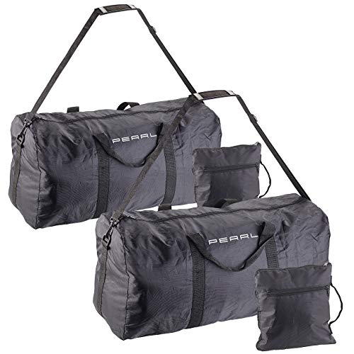 PEARL Sporttasche: 2er-Set Falt-Reisetasche aus reißfestem Polyester, 58 Liter, Tragegurt (Falttasche, Tasche faltbar, Camping Licht) von PEARL