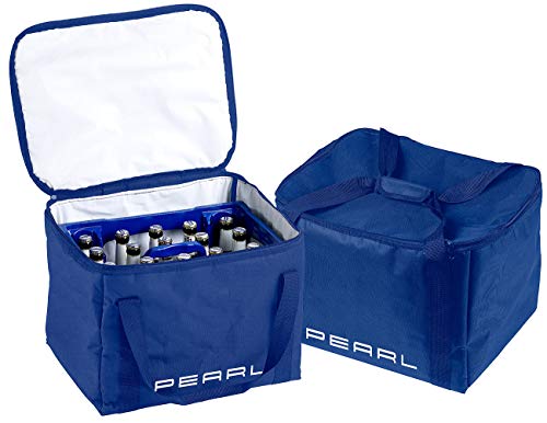 PEARL Bierkühltasche: 2er-Set isolierte Kühltaschen, verstärkte Trageriemen für Bierkästen (Bierkastenkühltasche, Thermo-Kühltasche, Umhängetasche) von PEARL