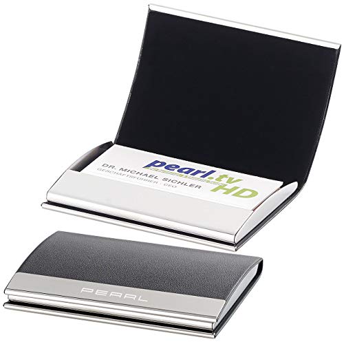 PEARL RFID Kartenetui: 2er-Set Elegante Visitenkarten- & Kreditkarten-Etuis, Magnetverschluss (Visitenkarten-Etui, Visiten- und Kreditkarten-Etui, Visitenkarte) von PEARL