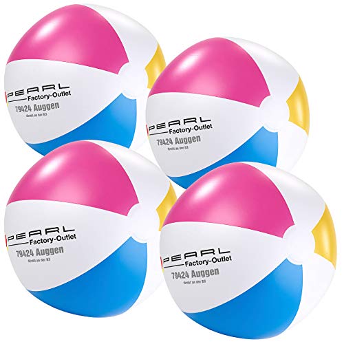 PEARL Wasserball Aufblasen: 4er-Set Aufblasbare Wasserbälle, Mehrfarbig, Ø 33 cm (Ball zum Aufblasen, Spielbälle aufblasbar, Aufblasbarer) von PEARL