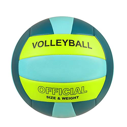 Pecogo Volleyball Größe 5 PU Leder Weich Indoor Outdoor Volleybälle Sport Training Spiel Spielball für Anfänger, Jugendliche, Erwachsene, 8.2 von PECOGO