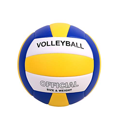 PECOGO Volleyball, Größe 5, PU-Leder, weich, für drinnen und draußen, Sport-Training, Spielball für Anfänger, Jugendliche, Erwachsene, 8,2 von PECOGO