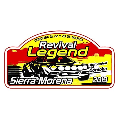PEGATINEA Rallye Aufkleber Revival Legend Sierra Morena 2019 Vynil klebstoffe Plattenaufkleber PR284 von PEGATINEA