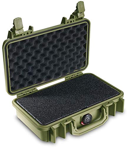 Peli 1170 Koffer, Schutzbox für teure Elektronik und Messgeräte, IP67 wasserdicht, mit Schaumeinlage (anpassbar), Farbe: Olivgrün/OD Green von PELI
