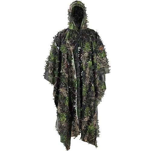 PELLOR 3D-Blätter Ghillie Suit Tarnanzug Ghillie Umhang Schnelltrocknend, Tarnkleidung für Jagd Camping Outdoor Militär Jagd Verdeckt CS Tierfotografie Festschmuck (Grün) von PELLOR