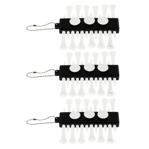 PEPLAYTAL 3 Stück Teiliges Tragbares Golf Tee Kunststoff Hängender Tee Halter mit Praktischem Design Robust und Verschleißfest für Golfer und Golfzubehör Einfach Am Bag zu Befestigen von PEPLAYTAL