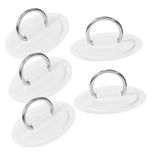 PEPLAYTAL 5 Stück Teiliges D Ring PVC Patch Robustes D Ring pad mit Hoher Tragkraft Einfach zu Montieren Geeignet für Aufblasbare Boote Kajaks Surfboards und Paddleboards Vielseitig von PEPLAYTAL