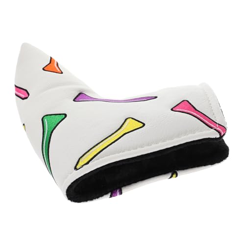 PEPLAYTAL Golf Schlägerhauben mit Besticktem Golftee Motiv Flauschiges Plüschfutter Schonender Schutz für Driver Holz Eisenköpfe Dekorative Putter Cover Einfache Anwendung Passend von PEPLAYTAL