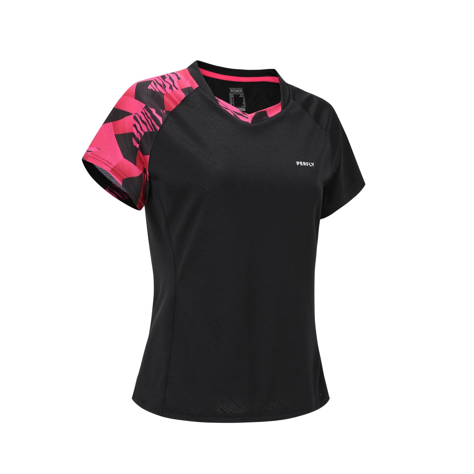 Damen Badminton T-Shirt - 560 schwarz/neon von PERFLY