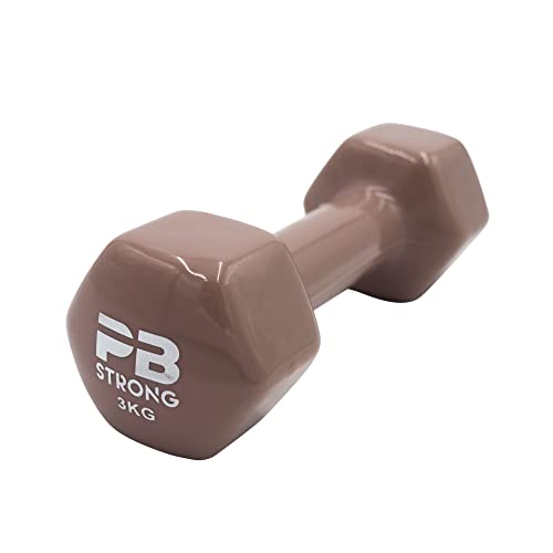 PERFORMBETTER+ PB Strong Vinyl Kurzhantel, 1-10 kg, Rutschsichere Hantelgewichte in Einheitsgröße für Krafttraining & Muskelaufbau, Einzeln (3) von PERFORMBETTER+