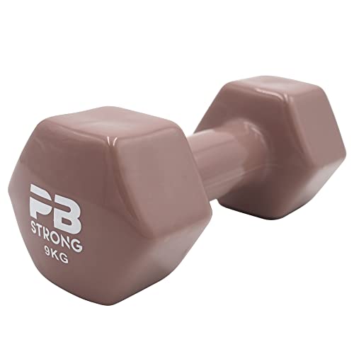 PERFORMBETTER+ PB Strong Vinyl Kurzhantel, 1-10 kg, Rutschsichere Hantelgewichte in Einheitsgröße für Krafttraining & Muskelaufbau, Einzeln (9) von PERFORMBETTER+