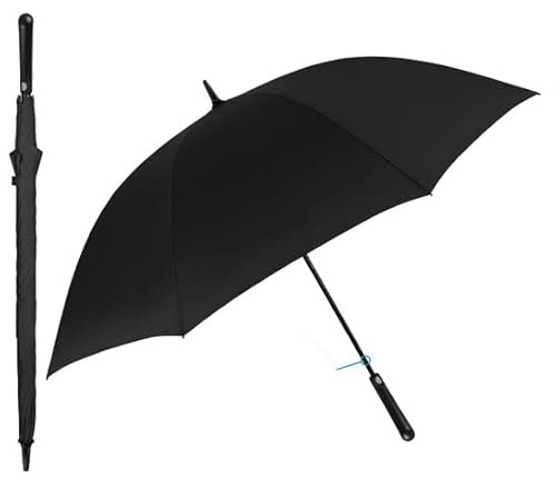 PERLETTI Automatischer langer Regenschirm 132 cm Durchmesser, schwarz, Mikrofasergewebe, Gestell und Stäbe aus Fiberglas, winddicht, Farbig, único, Lässig von PERLETTI
