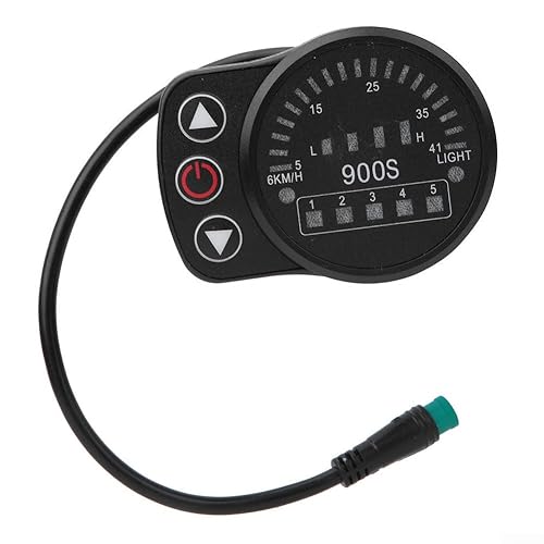 KT-900S Elektrisches LED-Anzeige-Messgerät für E-Bike/Roller-Display, 5-polig, wasserdicht, Ebike-Display, SM-Schnittstelle KT-900S für Fahrrad von PETSTIBLE