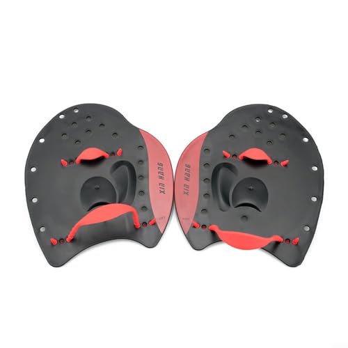 Kunststoff-Handpaddel zum Schwimmen, leichte und Schwimmhandschuhe, Ergonom (S, Rot) von PETSTIBLE