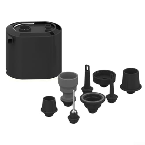 PETSTIBLE Tragbare Luftpumpe, Vakuumpumpe mit Licht für Camping, aufblasbares Bett, Kajaks, Ball (schwarz) von PETSTIBLE