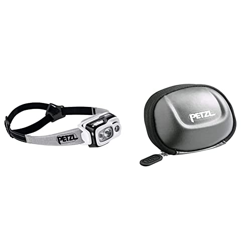 PETZL Unisex – Erwachsene Swift RL Stirnlampe, Schwarz, 8 x 8 & Gürteltasche SHELL L - Unisex, Schwarz, Einheitsgröße von PETZL