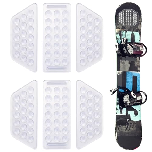 PEUTIER 2 Sets à 6 Stück Stomp Pad, Klar Anti-Rutsch Stomp Pad Snowboard Grip Pad für Snowboarden (Transparent) von PEUTIER