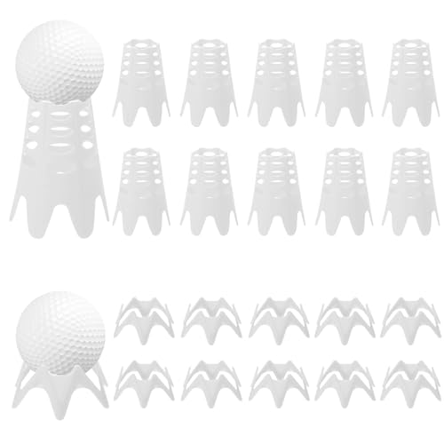 PEUTIER 20St Golf Tees, Kunststoff Golf Simulator Tees, Übungs Golf Tees Drinnen Draußen Golf Matten Tees Golf Trainingszubehör für Zuhause Draußen Winterrasen (10 Hoch + 10 Kurz) von PEUTIER
