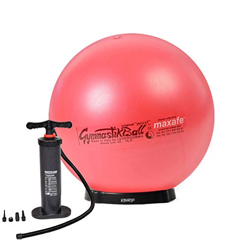 Original Pezzi® Gymnastikball MAXAFE 65 cm rot mit Pumpe & Ballschale von PEZZI