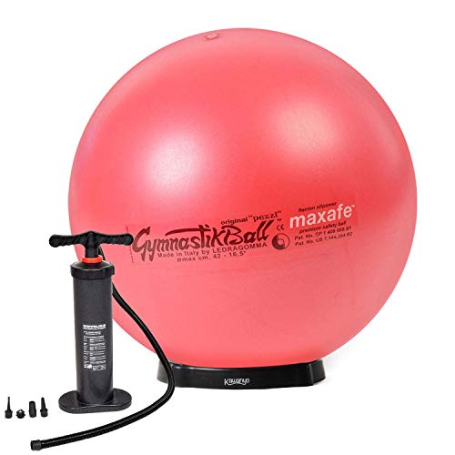 Original Pezzi® Gymnastikball MAXAFE 75 cm rot mit Pumpe & Ballschale von PEZZI
