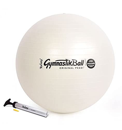 Original Pezzi Ball MAXAFE 75cm pearlwhite mit Pezzi Pumpe Gymnastikball Gymball von PEZZI
