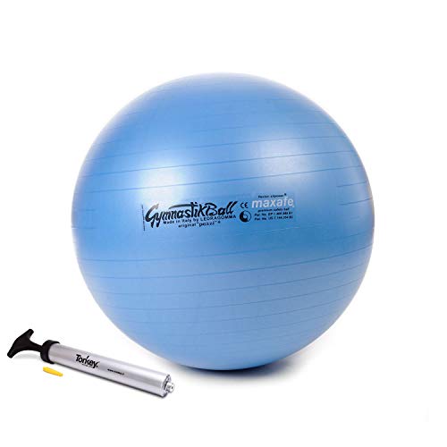 Original Pezzi Ball MAXAFE 65cm blau mit Pezzi Pumpe Gymnastikball Sitzball von PEZZI