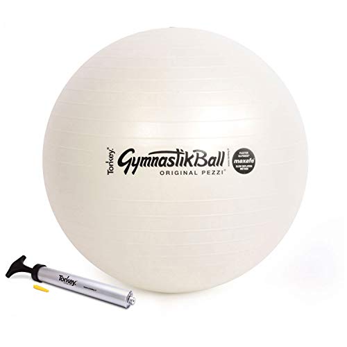 Original Pezzi Ball MAXAFE 75cm weiß mit Pezzi Pumpe Gymnastikball Sitzball von PEZZI