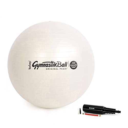 Original Pezzi Pezziball MAXAFE 42 cm mit Pumpe pearlwhite Gymnastikball von PEZZI
