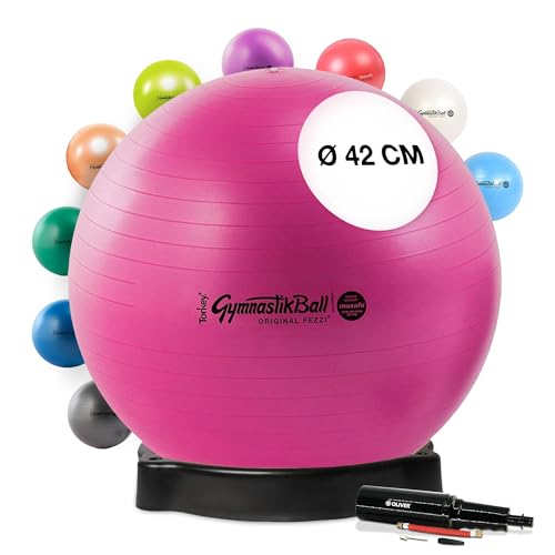 Original Pezziball MAXAFE 42 cm rubinrot m. Ballschale & Pumpe Gymnastikball von PEZZI