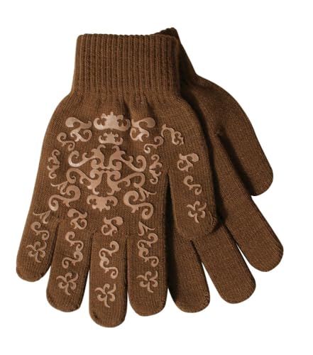 PFIFF 100969 Handschuh mit Print, Elastischer Winterhandschuh, Kinderhandschuh, Unisex Braun/Beige von PFIFF